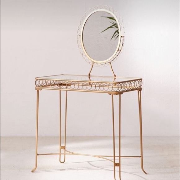 A loop-wire design gives this simple vanity a playful personalitychair included - Picture 1 of 3